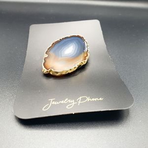 FREEFORM GOLD PLATED AGATE PHONE ACCESSORIE